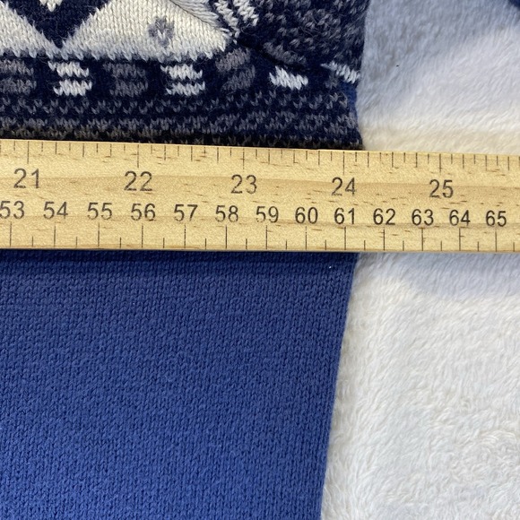 Eddie Bauer Sweater Mens L Navy Blue 1/4 Zip Pullover 100% Cotton - Picture 5 of 8